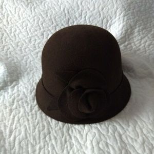 Brown Wool Cloche Hat